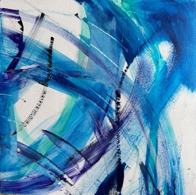 A stunning mixed media abstract painting with wild and wonderful swirls. Choose your frame colour to match your decor at checkout.