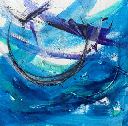 A stunning mixed media abstract painting with wild and wonderful swirls. Choose your frame colour to match your decor at checkout.&nbsp;