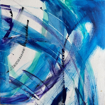 A stunning mixed media abstract painting with wild and wonderful swirls. Choose your frame colour to match your decor at checkout.