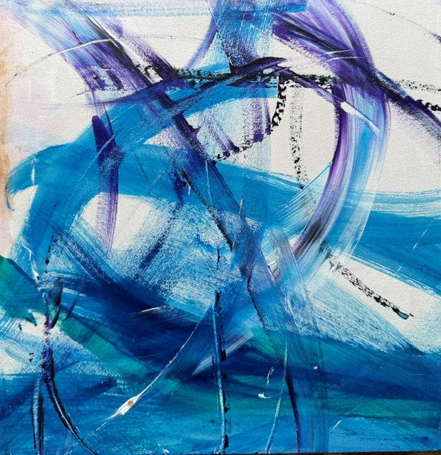 A stunning mixed media abstract painting with wild and wonderful swirls. Choose your frame colour to match your decor at checkout.